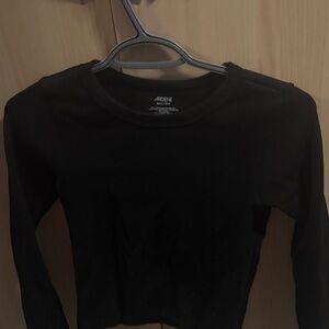 Ardene Black Long Sleeve Ribbed Top